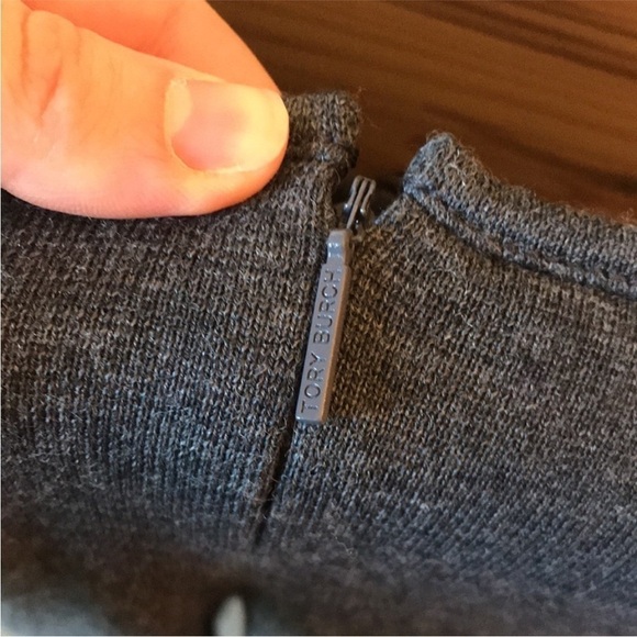 🌈 TORY BURCH Vienna Gray Wool Long Sleeve Dress small - Picture 7 of 12